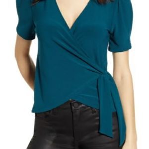 Nordstrom All in Favor Teal Wrap Top